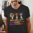 Boston Terrier Dog Halloween Christmas Hallothanksmas Men Women Kids Men's V-Neck T-Shirt, Boston Terrier Halloween Shirts, Boston Terrier Christmas Shirts, funny gift