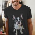 Boston Terrier Dog Motif Pet Art Boston Terrier Men Women Kids Men's V-Neck T-Shirt, funny gift