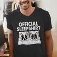 Boston Terrier Dog Official Sleep Pajamas Nightgown Men's V-Neck T-Shirt, funny gift