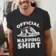 Boston Terrier Dog Official Sleeping Shirt Men Women Kids Men's V-Neck T-Shirt, funny gift