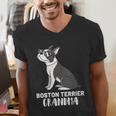 Boston Terrier Dog Owner Grandma Men's V-Neck T-Shirt, funny gift
