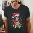 Boston Terrier Dog Ugly Christmas Dog Xmas For Men Women Kids Men's V-Neck T-Shirt, Boston Terrier Christmas Shirts, funny gift