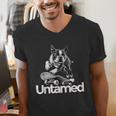 Boston Terrier Dog Untamed For Men Women Men's V-Neck T-Shirt, funny gift