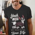 Boston Terrier Fart American Gentleman Non-Sporting Dog Men's V-Neck T-Shirt, American Boston Terrier Shirts, funny gift