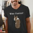 Boston Terrier Who Farted Men's V-Neck T-Shirt, funny gift