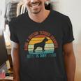 Being a Boston Terrier Grandpa Is Ruff Boston Terrier Men's V-Neck T-Shirt, funny gift
