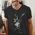 Boston Terrier Guitar Men's V-Neck T-Shirt, funny gift
