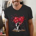 Boston Terrier Lover Heart Shape Boston Terrier Valentine Men's V-Neck T-Shirt, funny gift