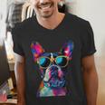 Boston Terrier Lovers Pop Art Boston Terrier Men's V-Neck T-Shirt, funny gift