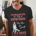 Boston Terrier Mom American Gentleman Dog Lover Mother's Day Men's V-Neck T-Shirt, Boston Terrier Mom Shirts, American Boston Terrier Shirts, funny gift