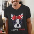 Boston Terrier Mom Bostie Women Girls Men's V-Neck T-Shirt, Boston Terrier Mom Shirts, funny gift
