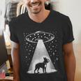 Boston Terrier Mom Dad Dog Alien UFO For Men Women Men's V-Neck T-Shirt, Boston Terrier Dad Shirts, Boston Terrier Mom Shirts, funny gift