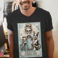 The Boston Terrier Mom Skeleton Spooky Season Halloween Men's V-Neck T-Shirt, Boston Terrier Mom Shirts, Boston Terrier Halloween Shirts, funny gift