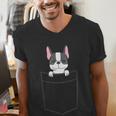 Boston Terrier In The Pocket Cute Boston Terrier Dog For Men Women Girls Kids Men's V-Neck T-Shirt, funny gift