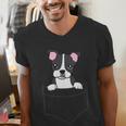 Boston Terrier In The Pocket Cute Pocket Boston Terrier Men's V-Neck T-Shirt, funny gift