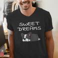 Boston Terrier Puppy Sweet Dreams Pajama For Bedtime Men's V-Neck T-Shirt, funny gift