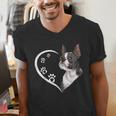 Boston Terrier Shirts For Women Girls Kids Heart Cute Men's V-Neck T-Shirt, funny gift