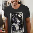 Boston Terrier Tarot Card Star With The Moon Men Women Kids Men's V-Neck T-Shirt, Boston Terrier Tarot Shirts, funny gift