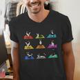 Boston Terriers Yoga Asana Pose And Meditation Men's V-Neck T-Shirt, funny gift