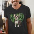 Cute Boston Terrier Shamrock St Patrick's Day Dog Lover Men Women Kids Men's V-Neck T-Shirt, funny gift