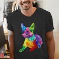 Dog Lover Boston Terrier Dog Colorful Boston Terrier Men Women Kids Men's V-Neck T-Shirt, funny gift