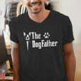 The Dogfather Boston Terrier Dog Dad Father's Day Men's V-Neck T-Shirt, Boston Terrier Dad Shirts, funny gift