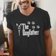 The Dogfather Boston Terrier Dog Dad Tshirt Idea Men's V-Neck T-Shirt, Boston Terrier Dad Shirts, funny gift