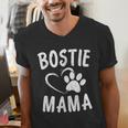 Fun Bostie Mama Dog Lover Apparel Boston Terrier Mom Men's V-Neck T-Shirt, Boston Terrier Mom Shirts, funny gift