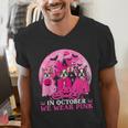 Ghost And Witch Boston Terrier Dog In October We Wear Pink Men's V-Neck T-Shirt, Boston Terrier Ghost Shirts, funny gift