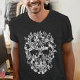 Halloween Costume Skull Boston Terrier Dog Lover Men's V-Neck T-Shirt, Boston Terrier Halloween Shirts, funny gift