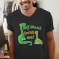 Kids My Nonna Loves Me Dinosaur Grandson Men's V-Neck T-Shirt, funny gift