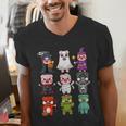 Pig Spooky Ghost Witch Boo-Jee Horror Pumpkin Pig Halloween Men's V-Neck T-Shirt, funny gift