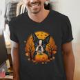 Pumpkin Boston Terrier Costume On Boston Terrier Halloween Men's V-Neck T-Shirt, Boston Terrier Halloween Shirts, funny gift