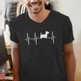 Scottish Terrier Dog Heartbeat Scottie Dog Lover T-Shirt Men's V-Neck T-Shirt, funny gift