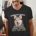 Siberian Husky Professional Human Trainer Men's V-Neck T-Shirt, funny gift