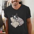 Sleepy Boston Terrier Pajama Men Women Kids Men's V-Neck T-Shirt, funny gift