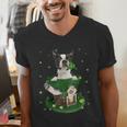 St Patrick's Day Leprechaun Boston Terrier Dog Shamrock For Men Women Kids Men's V-Neck T-Shirt, funny gift