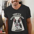 Today Is A Boston Terrier Day Cute Dog Lover Cartoon Men's V-Neck T-Shirt, funny gift