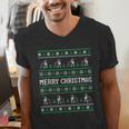 Ugly Sweater Boston Terrier Dog Christmas Dog Lover Xmas Men Women Kids Men's V-Neck T-Shirt, Boston Terrier Christmas Shirts, funny gift