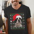 Ugly Xmas Sweater Santa Boston Terrier Dog Christmas For Men Women Kids Men's V-Neck T-Shirt, Boston Terrier Christmas Shirts, funny gift