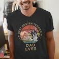 Vintage Best Boston Terrier Dad Ever Dog Father Father's Day Men Girls Kids Men's V-Neck T-Shirt, Boston Terrier Dad Shirts, funny gift