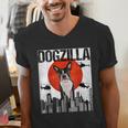 Vintage Japanese Dogzilla Boston Terrier Men's V-Neck T-Shirt, funny gift