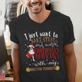 Watch Christmas Movies With My Boston Terrier Bostie Men's V-Neck T-Shirt, Boston Terrier Christmas Shirts, funny gift