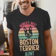 Worlds Best Boston Terrier Aunt Men's V-Neck T-Shirt, funny gift