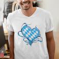 Bavarian Flag As Heart Blue Diamond Bavaria Men's V-Neck T-Shirt, funny gift