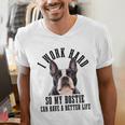 Bostie Mama Dog Dad Boston Terrier For Men Women Men's V-Neck T-Shirt, Boston Terrier Dad Shirts, funny gift