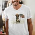 Boston Terrier 4th Of July US American Flag Dog Patriotic Men's V-Neck T-Shirt, Patriotic Boston Terrier Shirts, American Boston Terrier Shirts, Boston Terrier 4th Of July Shirts, funny gift