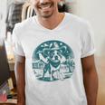 Boston Terrier Cowboy UFO Shirt Vintage Western Dog Mom Tee Men's V-Neck T-Shirt, Boston Terrier Mom Shirts, funny gift