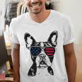 Boston Terrier Dog 4th July America USA Flag Men Women Kids Men's V-Neck T-Shirt, Boston Terrier 4th Of July Shirts, funny gift