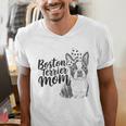 Boston Terrier Dog Bostie Mom Idea For Women Men's V-Neck T-Shirt, Boston Terrier Mom Shirts, funny gift
